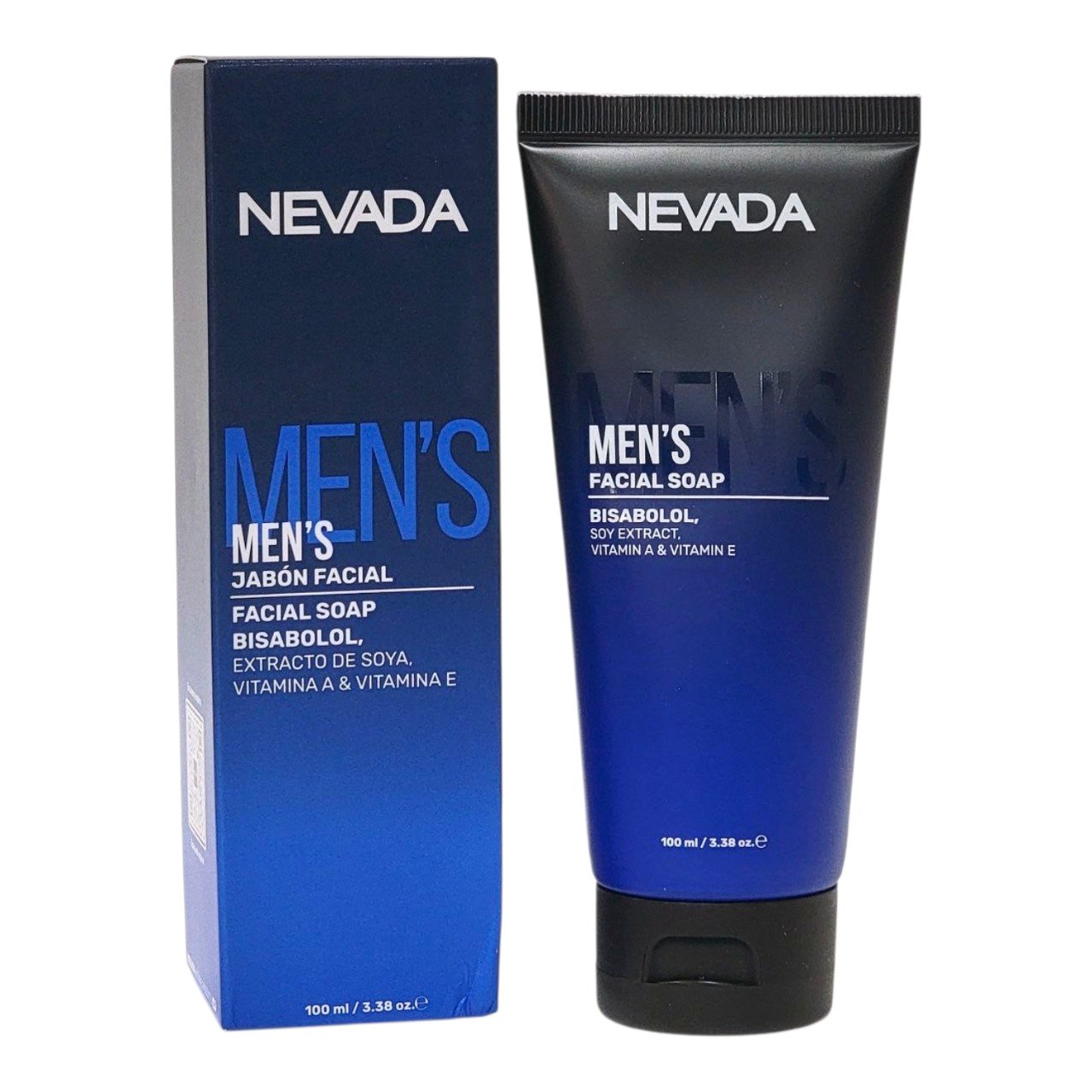 JABON FACIAL EN GEL PARA HOMBRES CON BISABOL EXTRACTO DE SOYAS Y VITAMINAS A Y E NEVADA 100ML