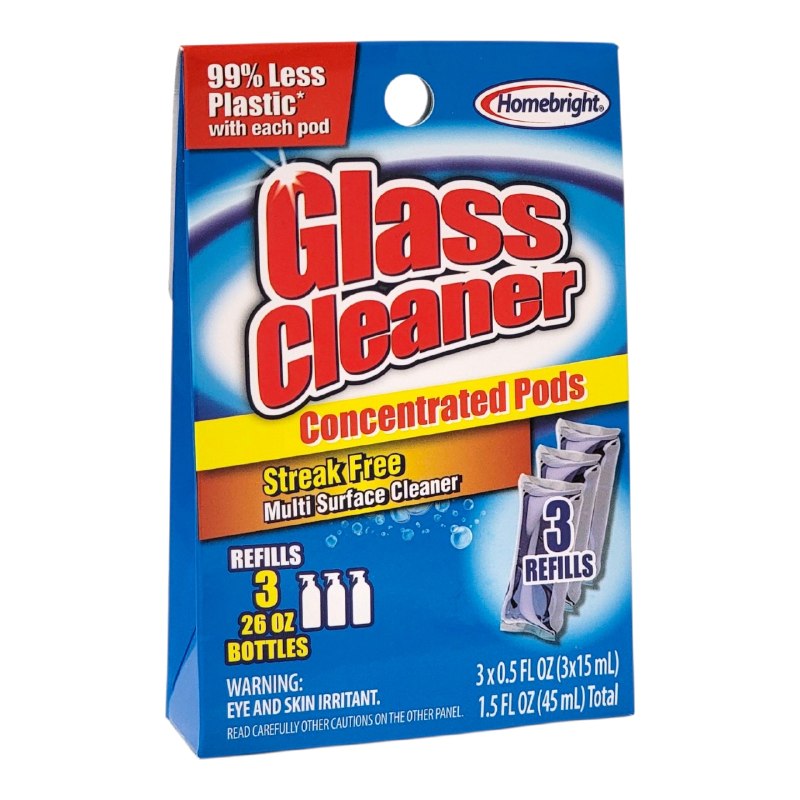 LIMPIADOR DE VIDRIOS EN CAPSULAS CONCENTRADAS HOMEBRIGHT 15ML X 3PCS
