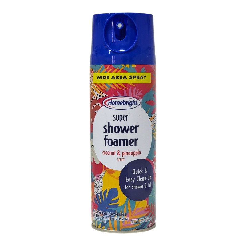 ESPUMA LIMPIADORA ACTIVA PARA DUCHA Y BAÑO CON AROMA A COCO Y PIÑA HOMEBRIGHT 340G