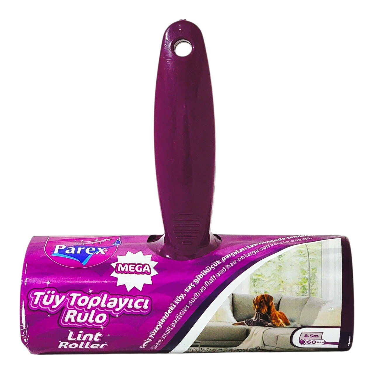 RODILLO ADHESIVO RECOLECTOR DE PELUSAS Y PELOS PAREX 60 HOJAS