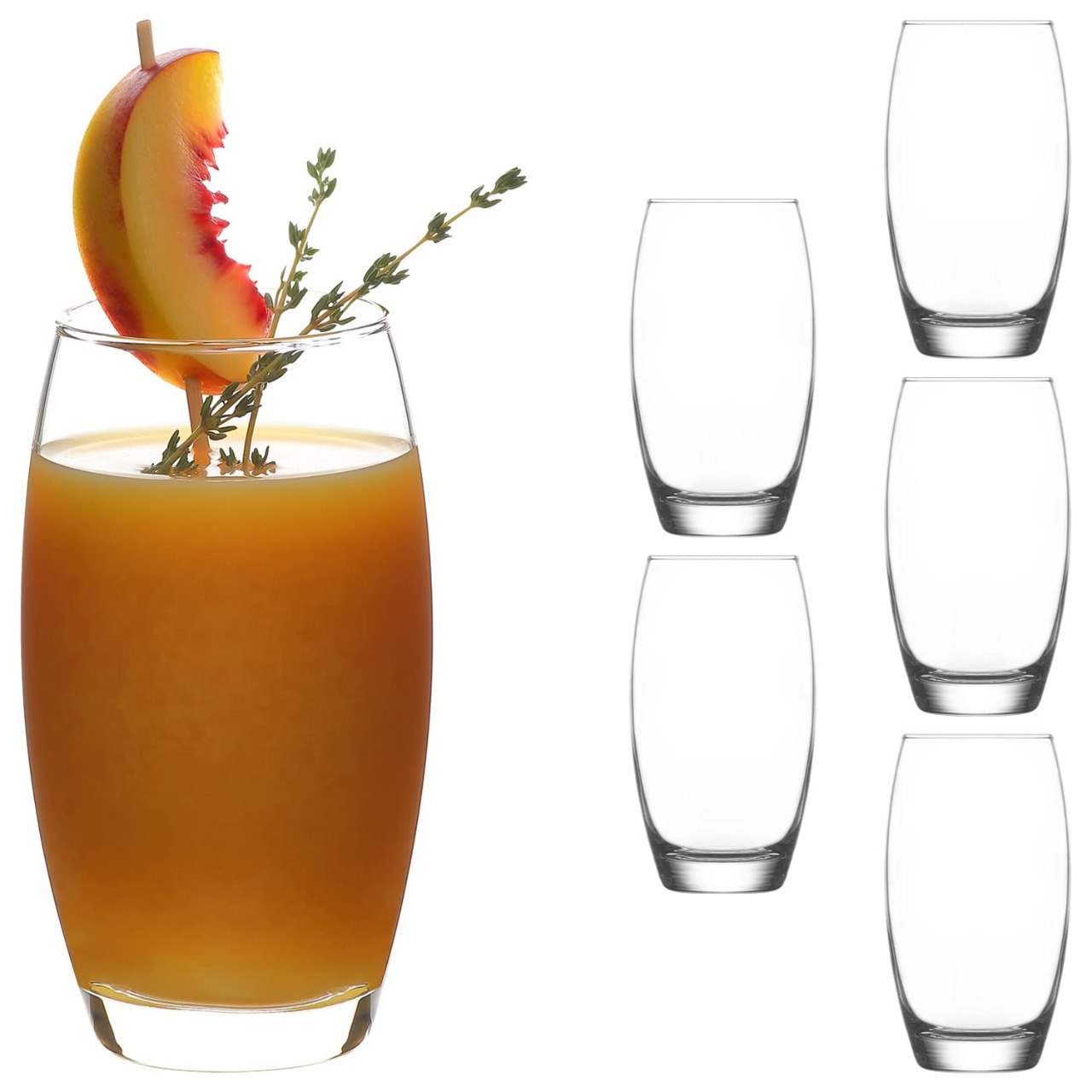 SET DE VASOS DE VIDRIO DE ALTA CAPACIDAD MODELO EMPIRE 6PCS LAV 510ML