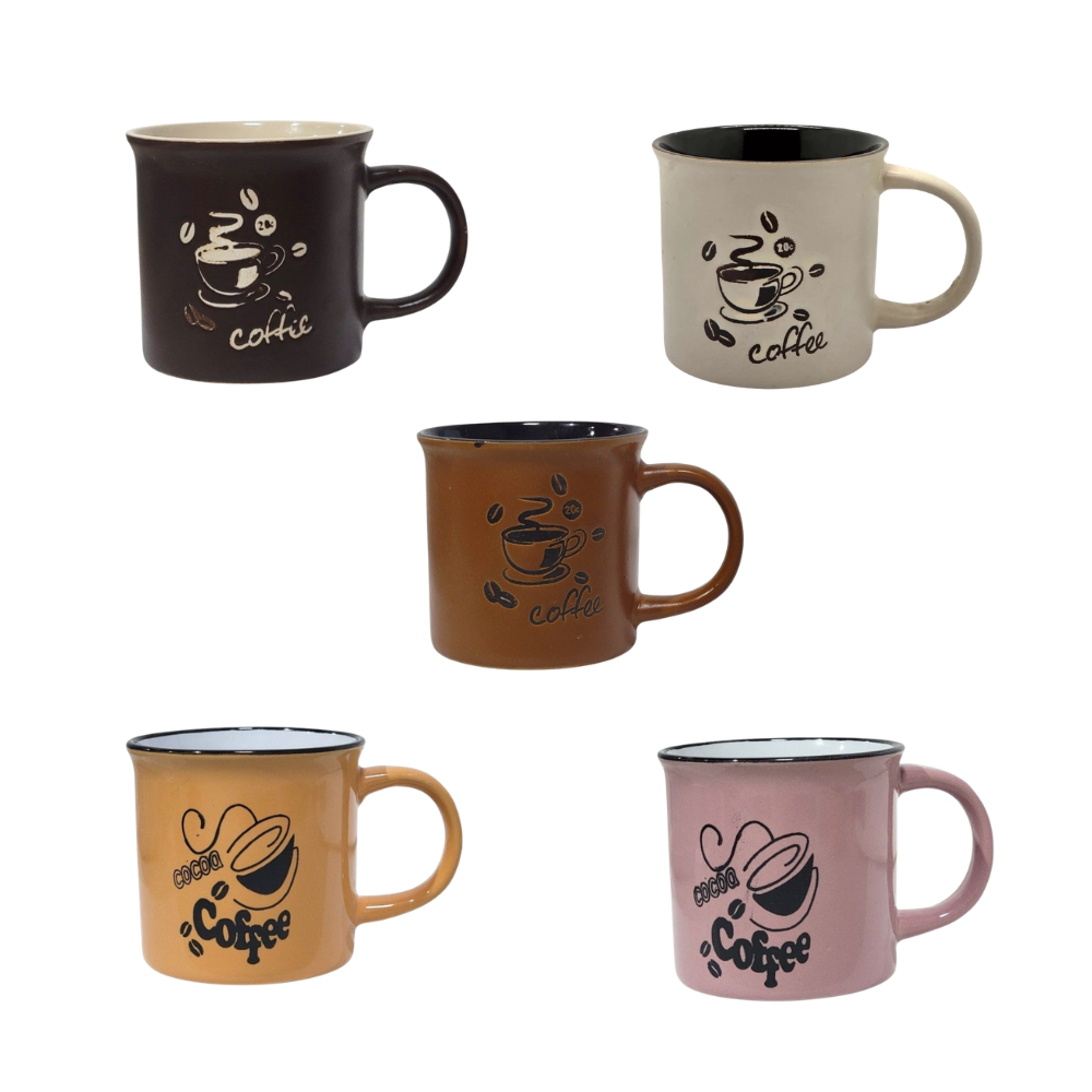TAZA DE CERAMICA DE ALTA RESISTENCIA CON ACABADO BRILLANTE Y DISEÑO ERGONOMICO 8CM