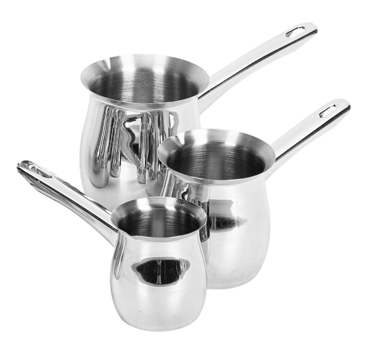 JUEGO DE JARRAS PARA LECHE DE ACERO INOXIDABLE 3PCS