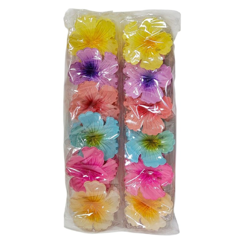 GANCHO PARA EL CABELLO DE PINZA DE FLOR HAWAIANA, PINZAS DE SUJECION FUERTE, ACCESORIO PARA EL CABELLO 8CM, PAQUETE 12UND
