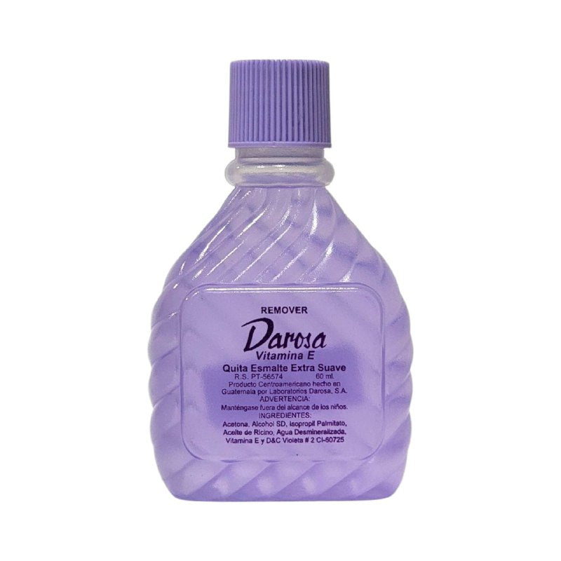 ACETONA REMOVEDOR DE ESMALTES EXTRA SUAVE DE VITAMINA E, UÑAS ACRILICAS PROFESIONAL DAROSA 60ML