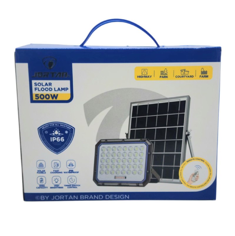 LUZ LED, LAMPARA SOLAR REFLECTOR SOLAR LED DE ALTA POTENCIA CON PANEL SOLAR Y BATERIA PARA ILUMINACION EXTERIOR 500W JORRAN SOLAR FLOOD LAMP