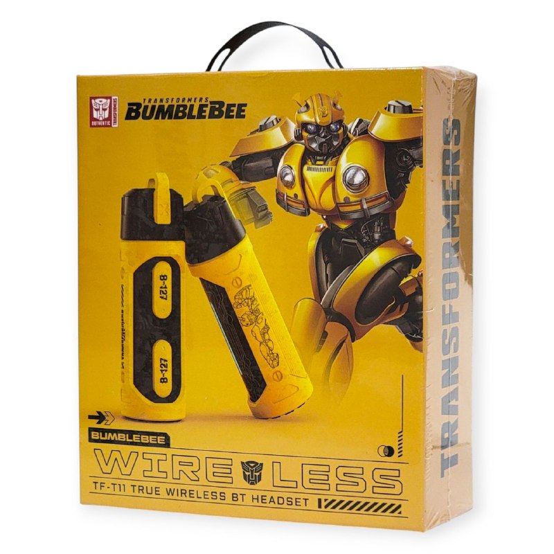 AUDIFONOS AURICULARES ORIGINALES INALAMBRICOS TF-T11, BATERIA ESTUCHE 5H, BATERIA AUDIFONOS 5H, BT V.5.4, DISTANCIA DE 10MTS, COMODO ESTABLE TRANSFORMERS BUMBLEBEE