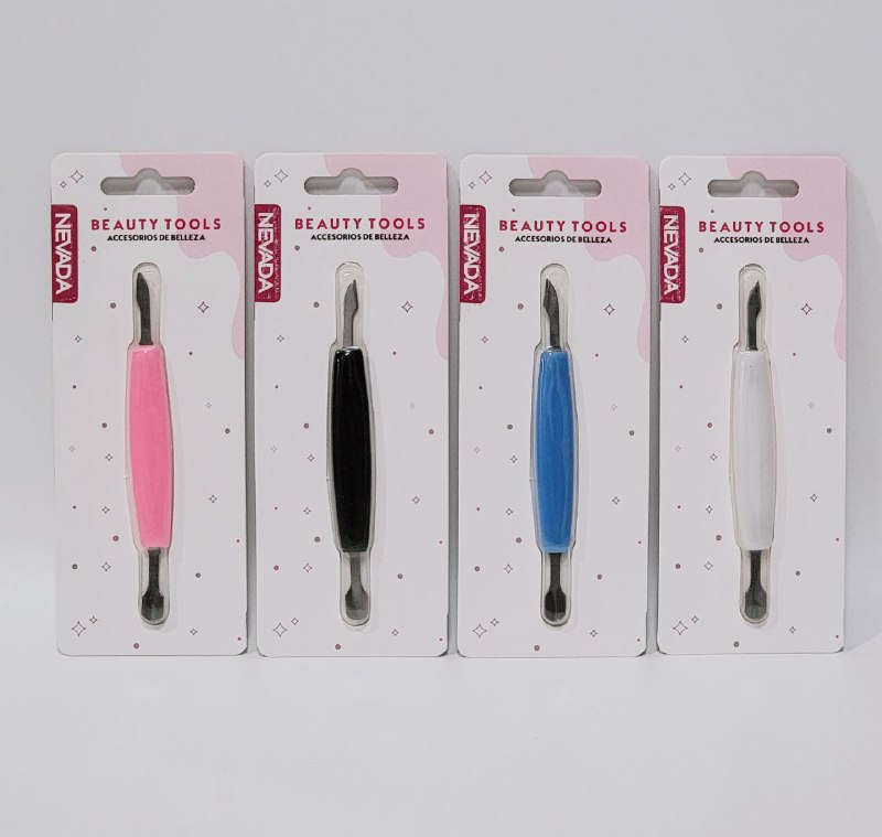 HERRAMIENTA CORTADOR Y EMPUJADOR DE CUTICULA, ACCESORIOS DE BELLEZA 4 COLORES NEVADA BEAUTY TOOLS