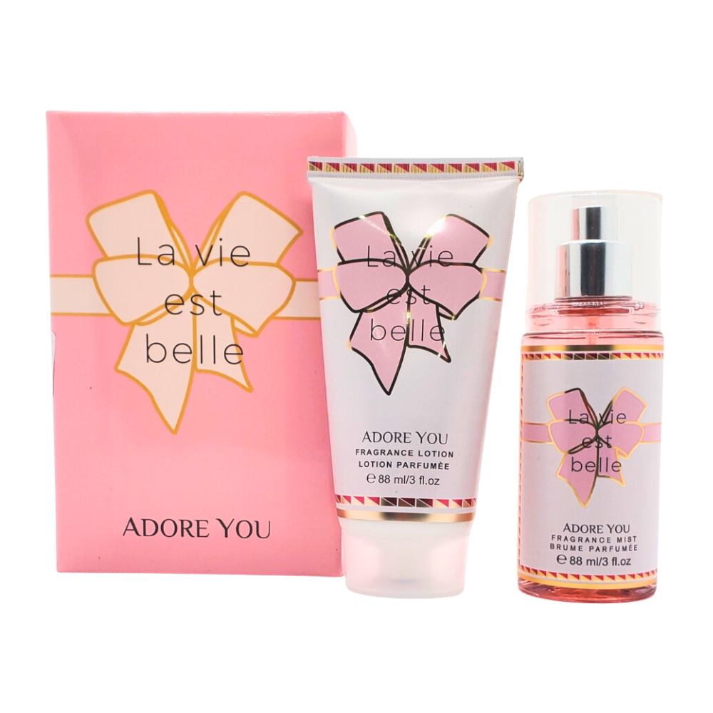 SET ADORE YOU DAMA LA VIE EST BELLE SPLASH 88ML, BODY LOTION 88ML (M)