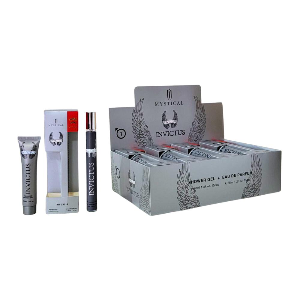 SET PERFUME EN TUBO PARA HOMBRE MYSTICAL INVICTUS 1 EDP 35ML, SHOWER GEL 40ML (H)