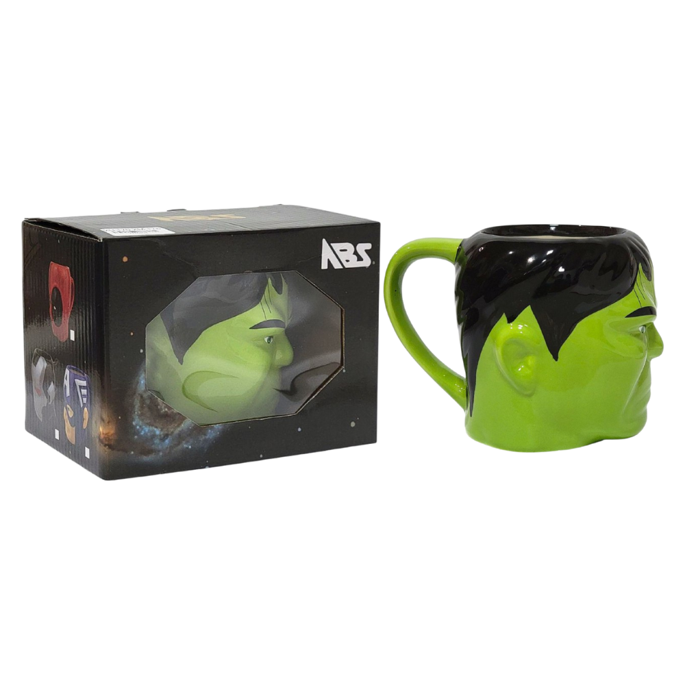 TAZA DE CERAMICA, RESISTENTE AL CALOR, MANGO CREATIVO DISEÑO ABS MARVEL HULK
