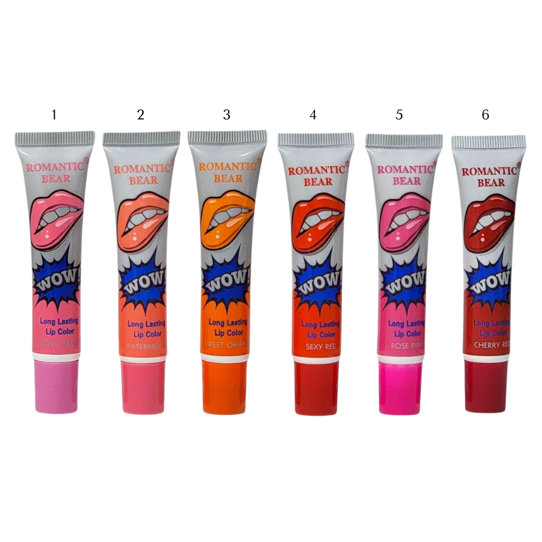 BRILLO LABIAL LIP DUPE KYLIE JENNER COLOR PARA LABIOS DE LARGA DURACION 6 TONOS ROMANTIC BEAR 15G