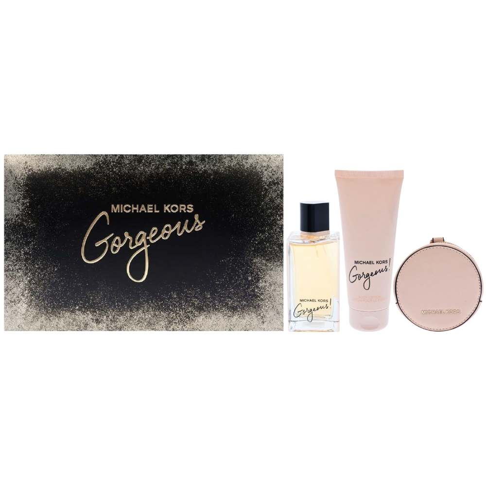 SET MICHAEL KORS GORGEOUS EDP 100ML, BODY LOTION 100ML, COSMETIQUERA