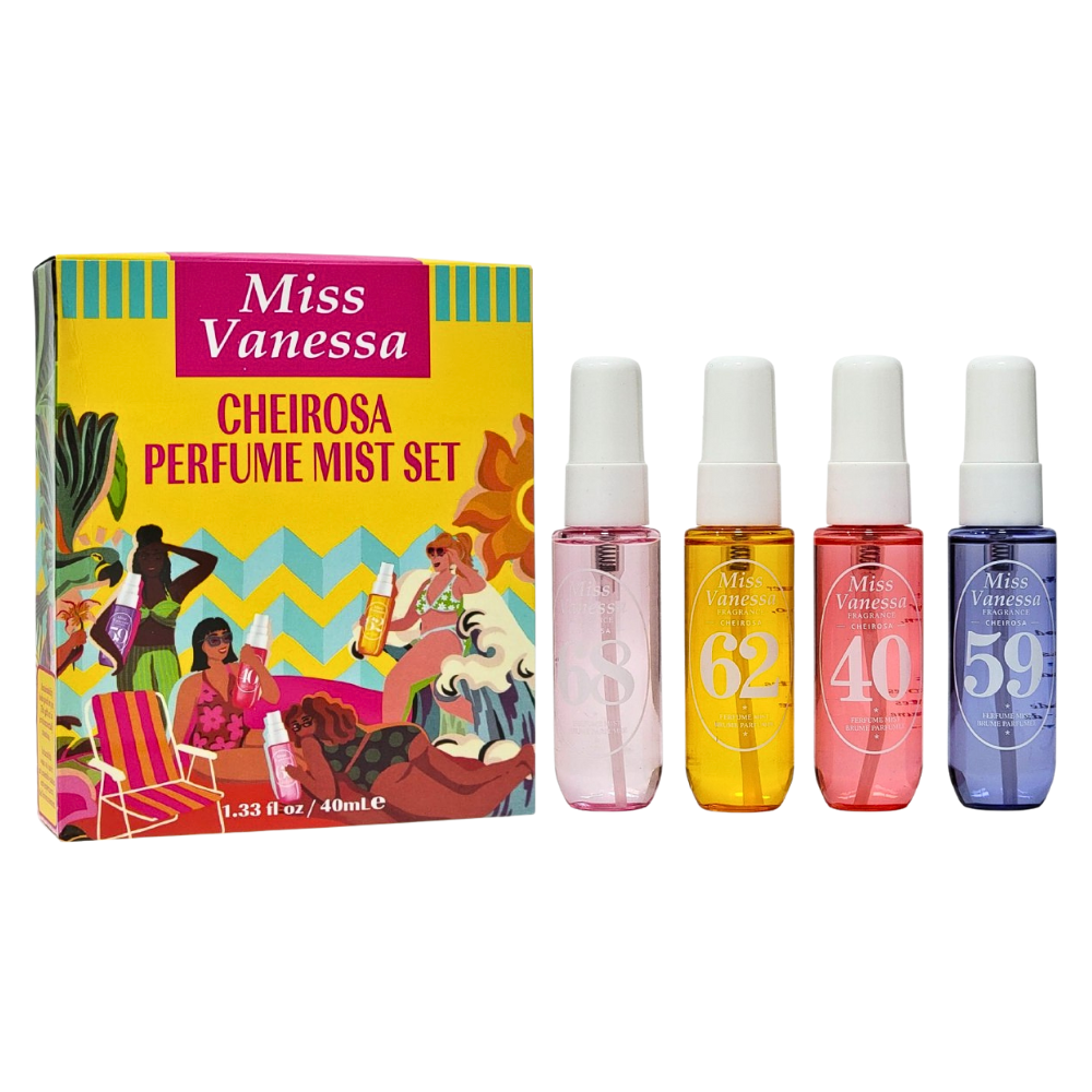 SET DE SPRAY PERFUMADO PARA EL CABELLO Y CUERPO CHEIROSA MISS VANESSA 40MLX4
