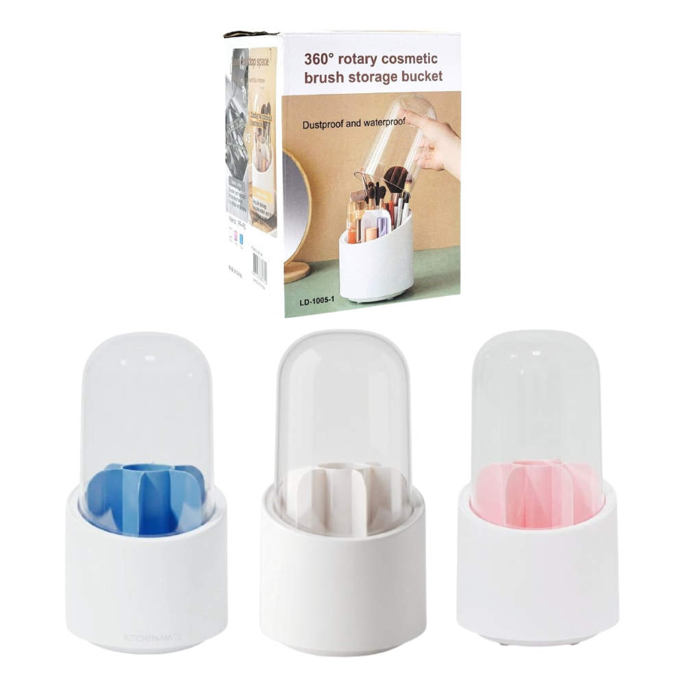 ORGANIZADOR DE BROCHAS DE MAQUILLAJE GIRATORIO LD-1005-1 19X13CM