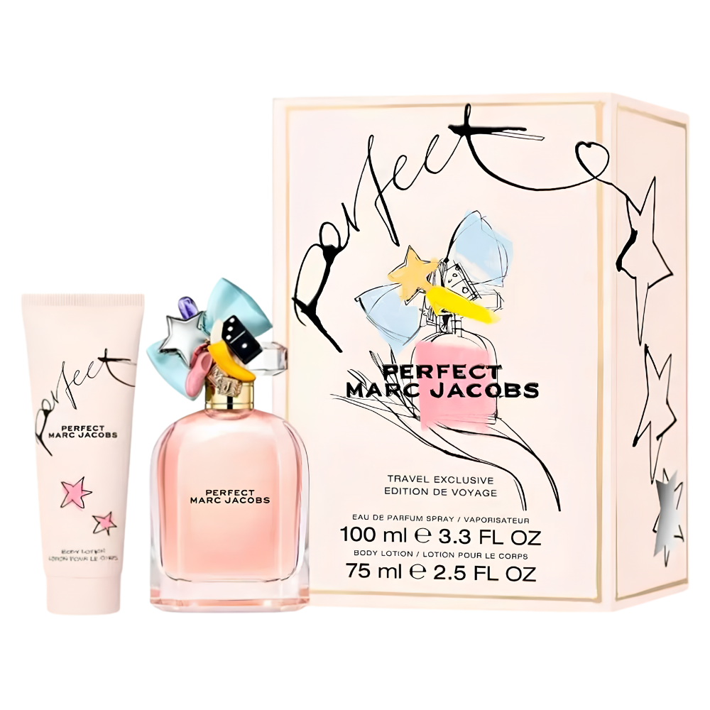 SET MARC JACOBS PERFECT TRAVEL EXCLUSIVE EDP 100ML, BODY LOTION 75ML (M)