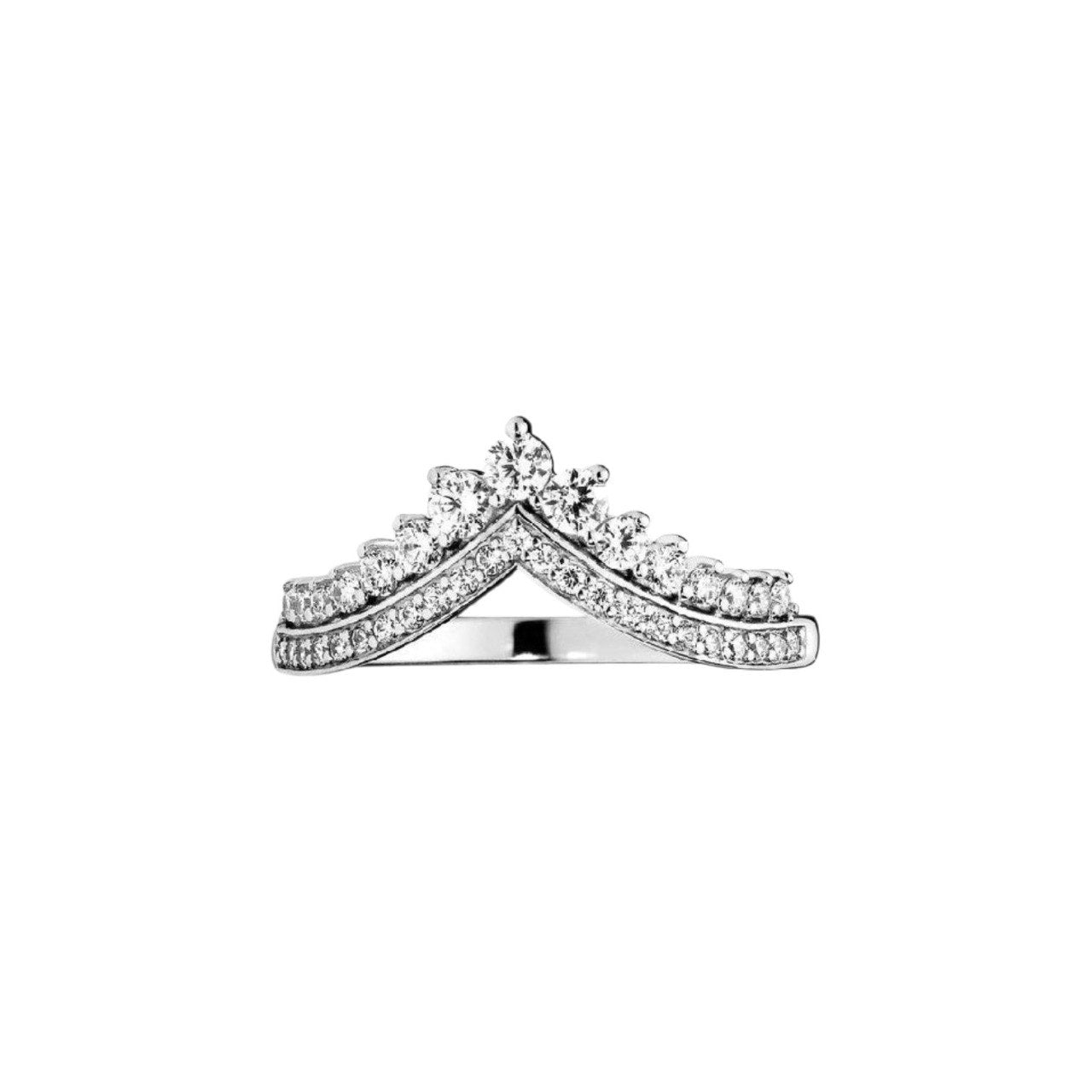 ANILLO PANDORA DE PLATA 9.25 FORMA DE TIARA PESO: 1.9G