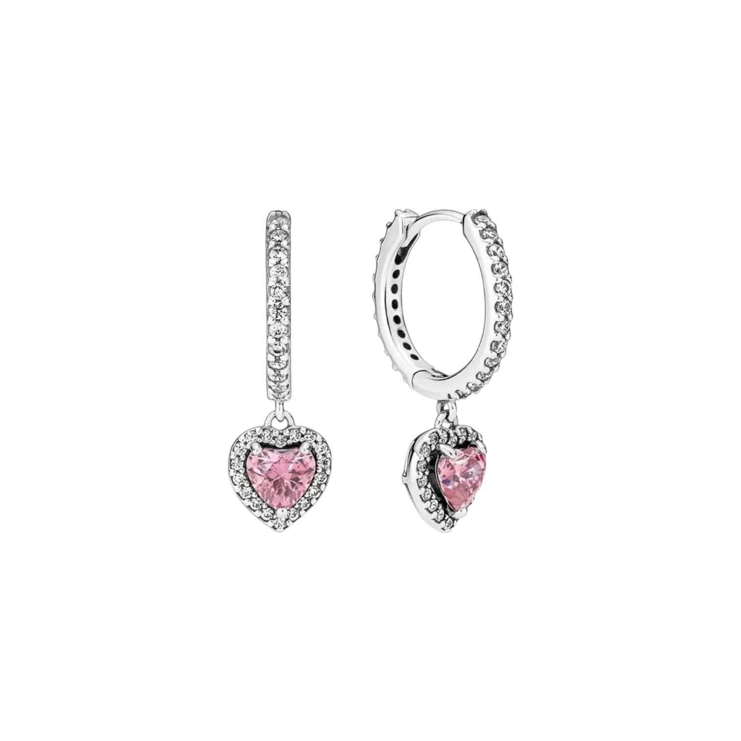 ARGOLLA PANDORA DE PLATA 9.25 DE CORAZON COLOR ROSA PESO 4.3G