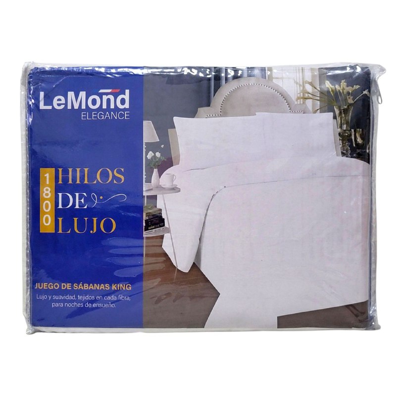 JUEGO DE SABANA CAMERA COMPLETO DE 4 PIEZAS KING LEMOND ELEGANCE