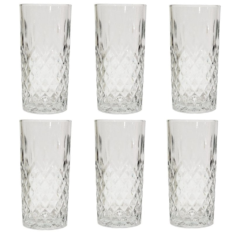 SET DE VASOS DE VIDRIO ELEGANTES Y MODERNOS 6PCS LAV 362ML