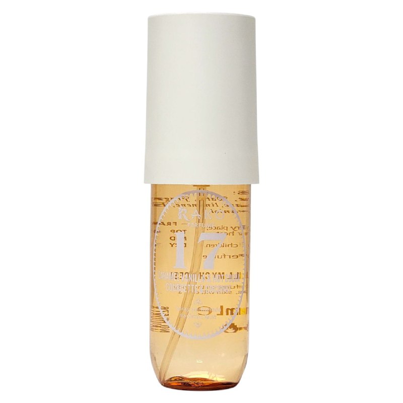 SPRAY PERFUMADO PARA EL CABELLO Y CUERPO DE CARAMELO, VAINILLA, CHOCOLATE CALABACINES Y COCO RAKO 17, 90ML