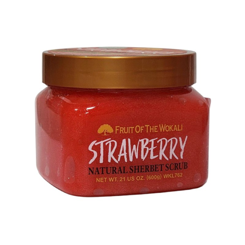 EXFOLIANTE CORPORAL ILUMINADOR Y ANTIOXIDANTE CON EXTRACTO DE FRESA FRUIT OF THE WOKALI 600G