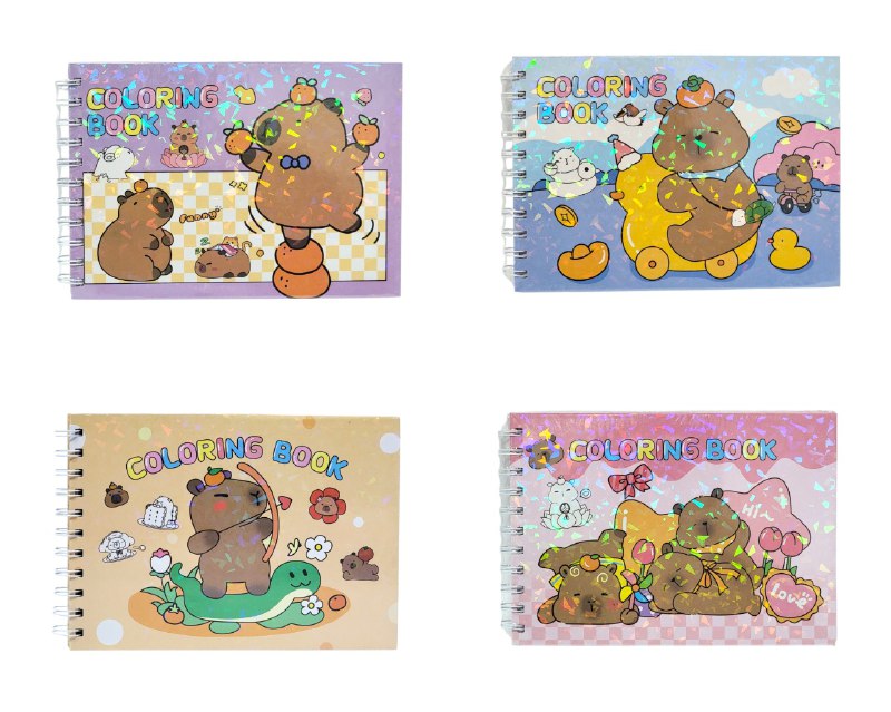 LIBRO PARA COLOREAR DIVERTIDO DE 48 PAGINAS PARA NIÑOS DE CAPIBARA COLORING BOOK 15X22CM