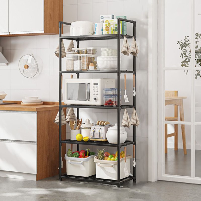 ESTANTE DE ALMACENAMIENTO DE 5 NIVELES, ESTANTERIA AJUSTABLE RESISTENTE, CAPACIDAD 66LBS PARA COCINA, DESPENSA, ARMARIO, BAÑO, ETC 120X50X26CM