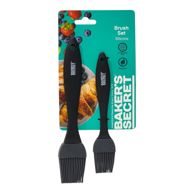 JUEGO DE BROCHAS DE SILICONA PARA COCINA BAKERS SECRET 20CM & 17CM