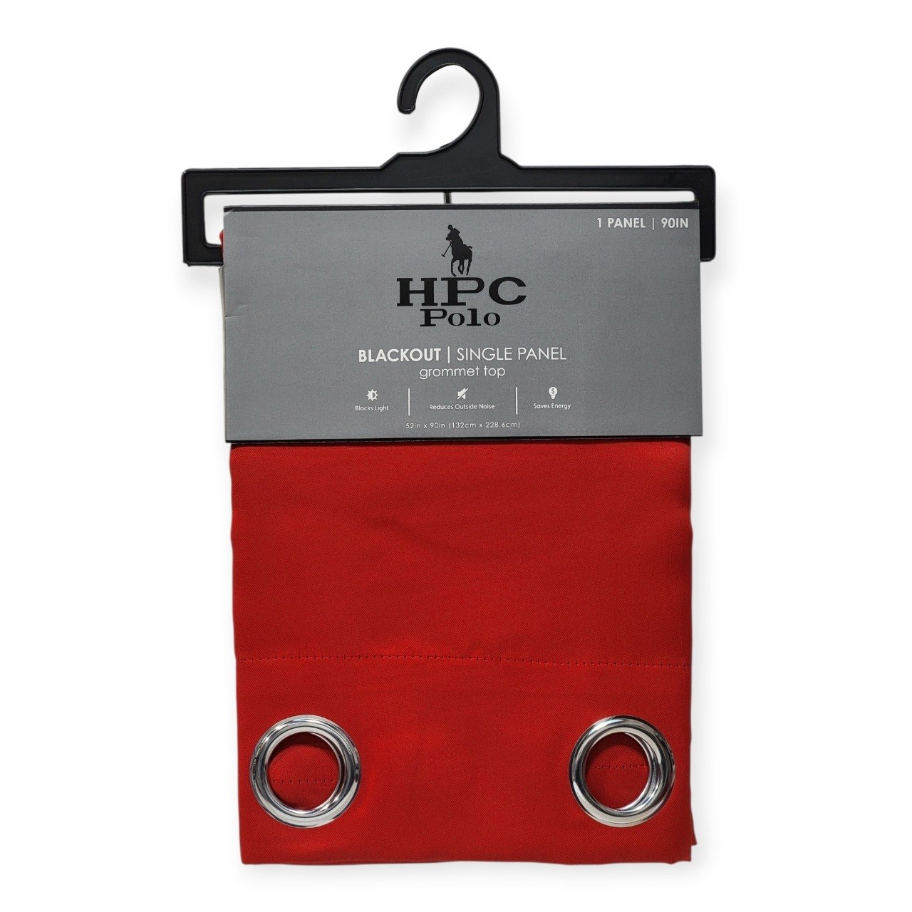 CORTINA BLACKOUT COLOR ROJO CON OJALES DE METAL 1 PANEL HPC POLO 132X228CM