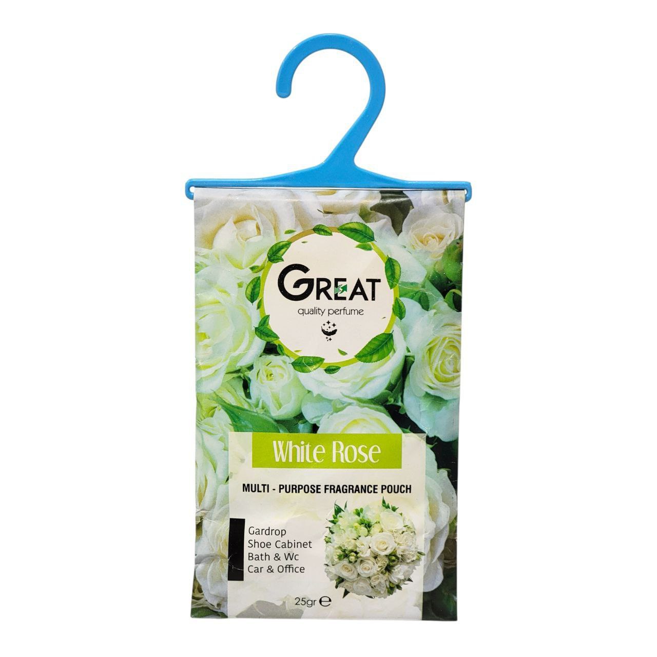 AMBIENTADOR EN BOLSA MULTIUSO AROMA A ROSA BLANCA GREAT QUALITY PERFUME 25G