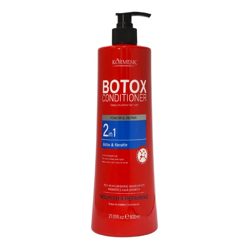 ACONDICIONADOR 2 EN 1 DE BOTOX Y QUERATINA REPARA Y DA SUAVIDAD KORMESIC 800ML