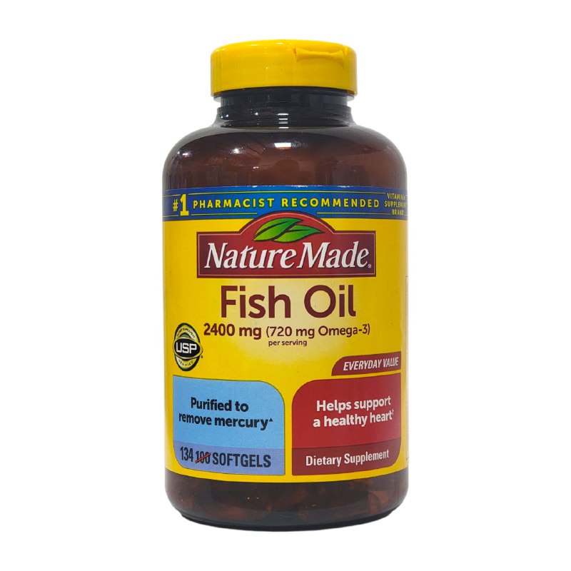 VITAMINAS EN CAPSULAS BLANDAS DE ACEITE DE PESCADO PARA UN CORAZON SALUDABLE NATURE MADE 134UND