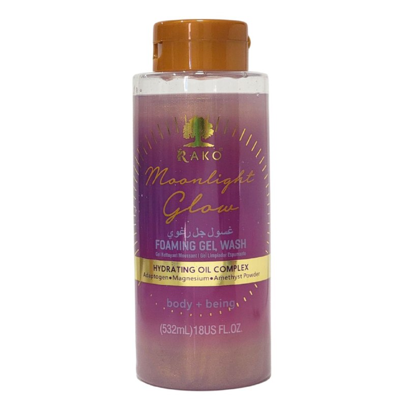 GEL DE DUCHA DE LIMPIEZA ESPUMOSO DE BRILLO DE LUZ DE LINA QUE ILUMINA E HIDRATA SU PIEL CON UN COMPLEJO DE ACEITES HIDRATANTES Y POLVO DE AMATISTA DE MAGNESIO, DEJANDO LA PIEL RAIDANTE Y SUAVE RAJO 532ML
