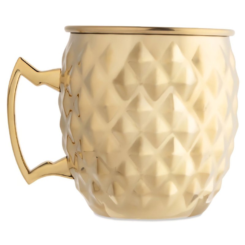TAZA DE COCTEL MOSCOW MULE PARA BAR DE ACERO INOXIDABLE DISEÑO DIAMANTE 20OZ
