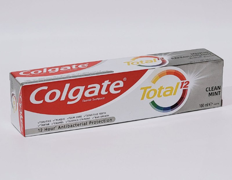 PASTA DE DIENTES, PASTA DENTAL DE MENTA, PROTECCION ANTIBACTERIANA 12H, CUIDADO DE ENCIAS Y DIENTES SENSIBLES COLGATE TOTAL 12 100ML