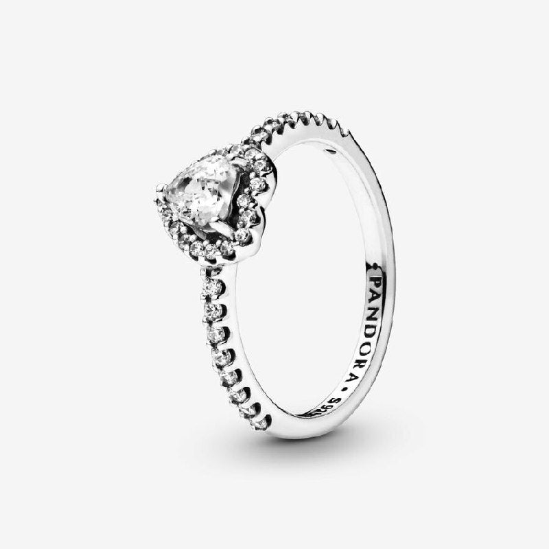 PANI1471 ANILLO PIEDRA EN FORMA DE CORAZON BLANCO PANDORA, PLATA 925