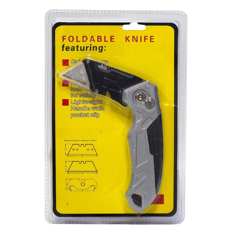 HERRAMIENTA NAVAJA CUCHILLA DE CAMBIO RAPIDO PLEGABLE CON BLOQUEO DE SEGURIDAD FOLDABLE KNIFE