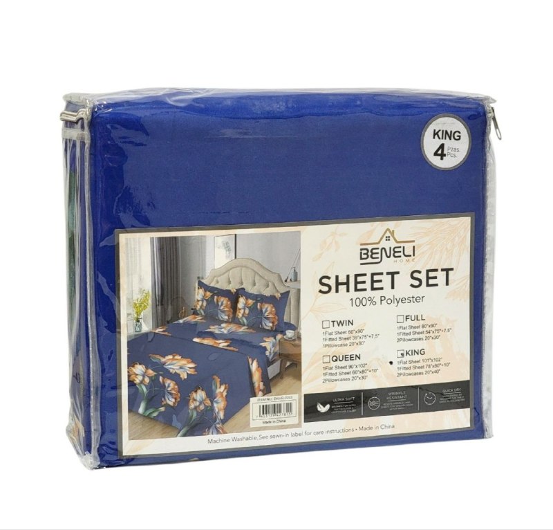 JUEGO DE CAMA ELEGANTE KING 4PCS BENELI HOME