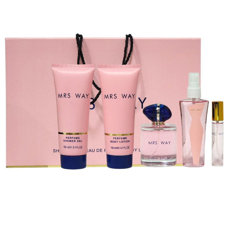 SET MRS WAY EDP 100ML EDP 15ML SPLASH 100ML SHOWER GEL 150ML BODY LOTION 150ML (M) (AROMA SIMILAR A GIORGIO ARMANI MY WAY)