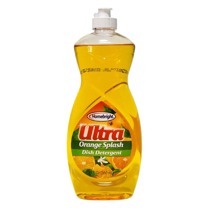 JABON DETERGENTE PARA LAVAR TRASTES PLATOS CON AROMA A NARANJA HOMEBRIGHT 560ML