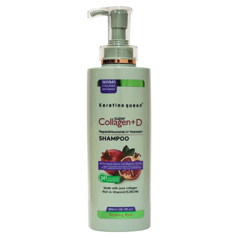 SHAMPOO REPARADOR ANTICAIDA DE GRANADA ROJA CON VITAMINAS D E B5 Y B6 KERATINE QUEEN 800ML