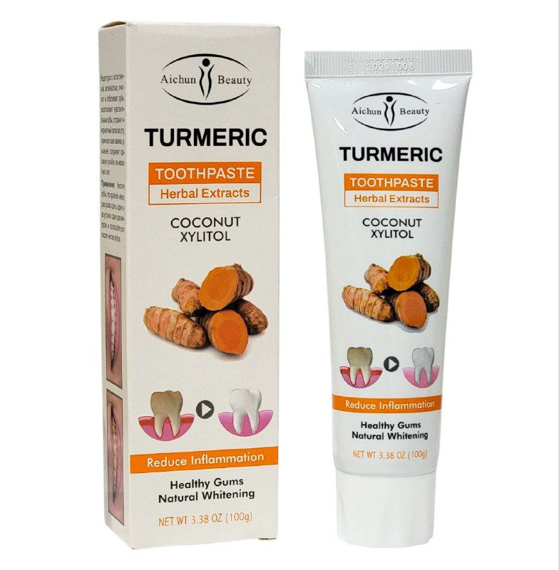 PASTA DENTAL DE CURCUMA REDUCE INFLAMACION BLANQUEAMIENTO NATURAL AICHUN BEAUTY 100G