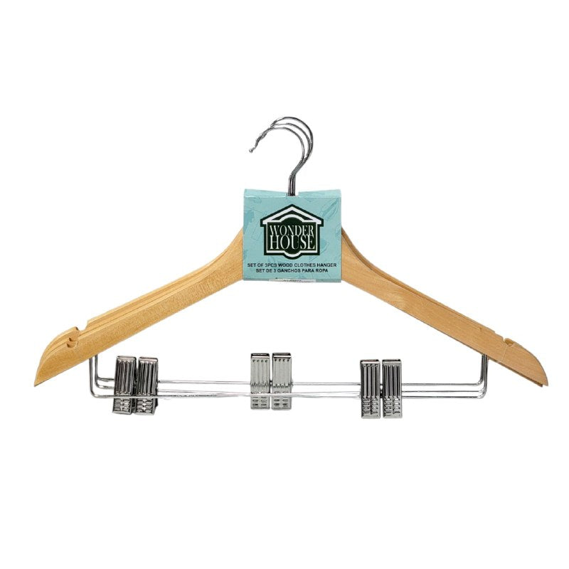SET DE 3 GANCHOS PARA ROPA WONDER HOUSE 22X45CM