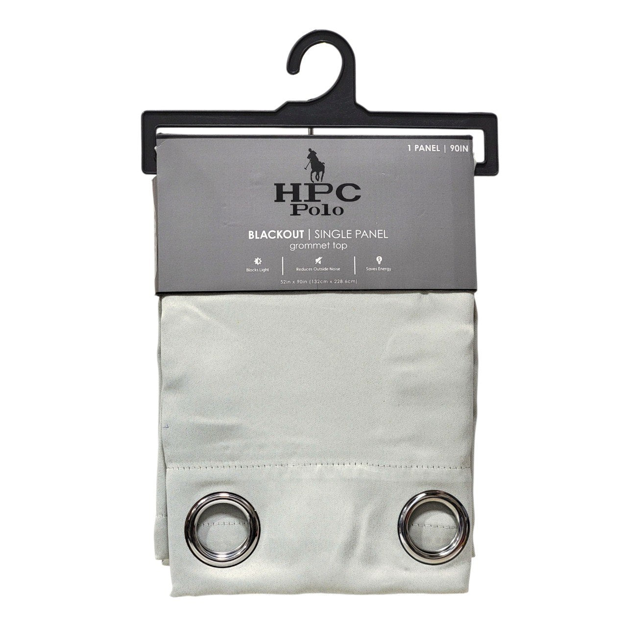 CORTINA BLACKOUT COLOR GRIS CLARO CON OJALES DE METAL 1 PANEL HPC POLO 132X228CM