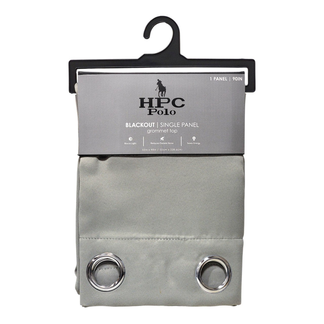 CORTINA BLACKOUT COLOR GRIS OSCURO CON OJALES DE METAL 1 PANEL HPC POLO 132X228CM