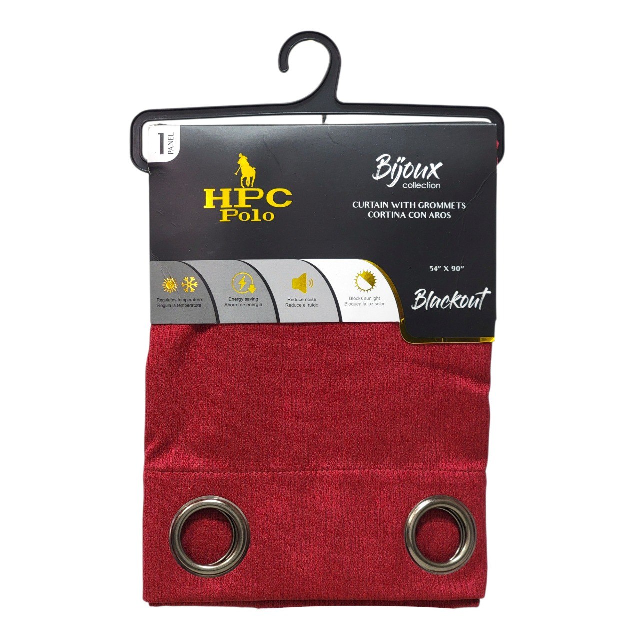 CORTINA BLACKOUT COLOR ROJO CON OJALES DE METAL 1 PANEL HPC POLO 137X228CM (Copia)