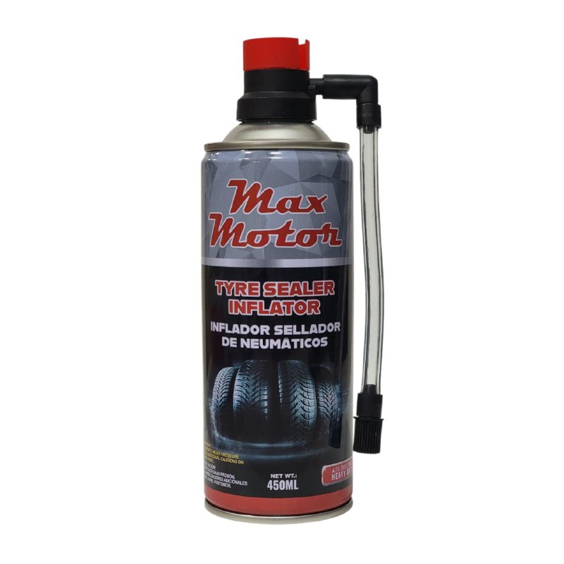 SELLADOR INFLADOR DE NEUMATICOS MAX MOTOR 450ML
