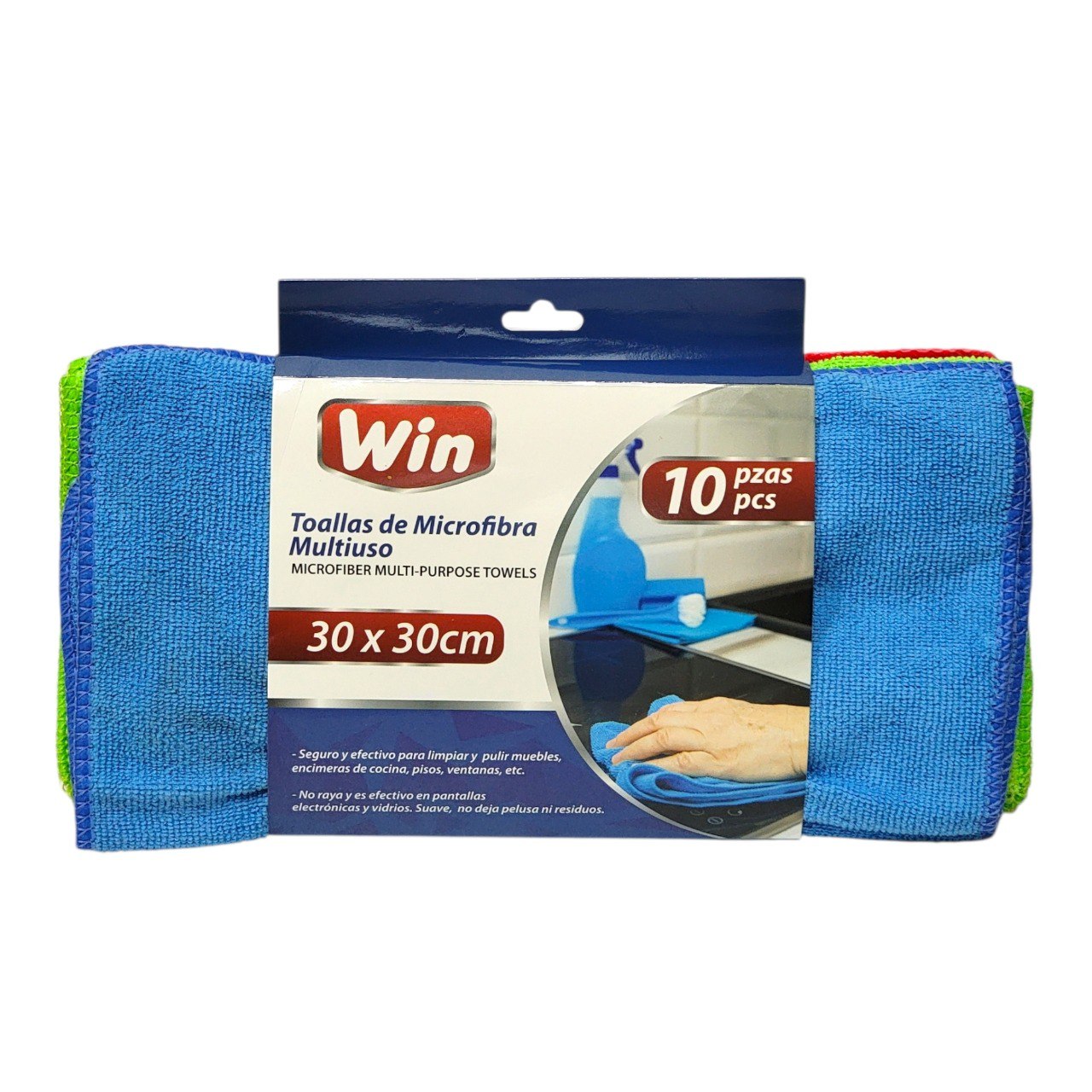 TOALLAS DE MICROFIBRA MULTIUSO 10PCS WIN 30X30CM