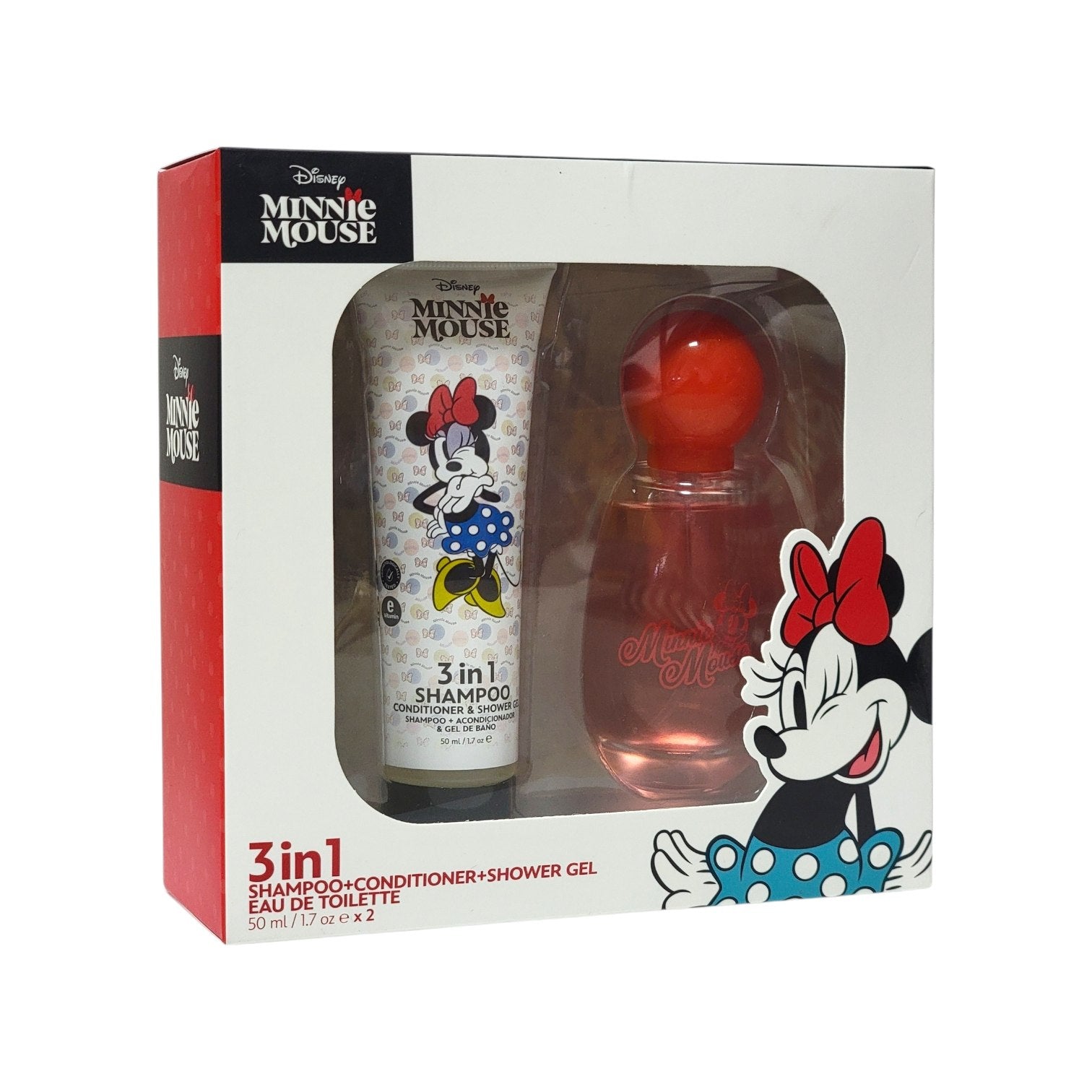 SET DE SHAMPOO 3 EN 1 Y PERFUME DE NIÑA MINNIE MOUSE EDT 50ML X 2PCS (M)